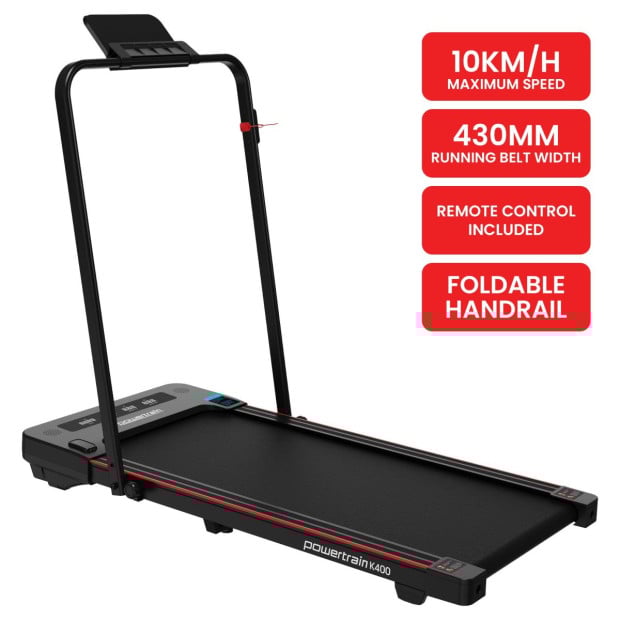 Powertrain K400 Electric Under Desk Treadmill Walking Pad Foldable Handrail Image 3