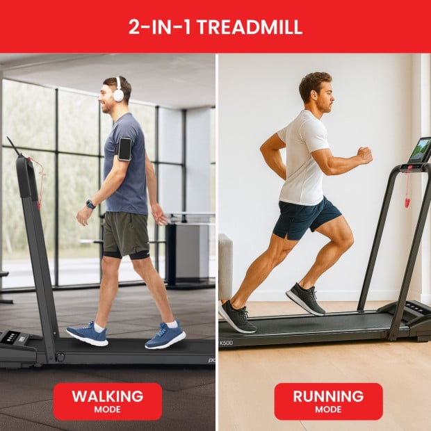 Powertrain K500 2-in-1 Foldable Walking Pad Treadmill with Remote Control Image 7