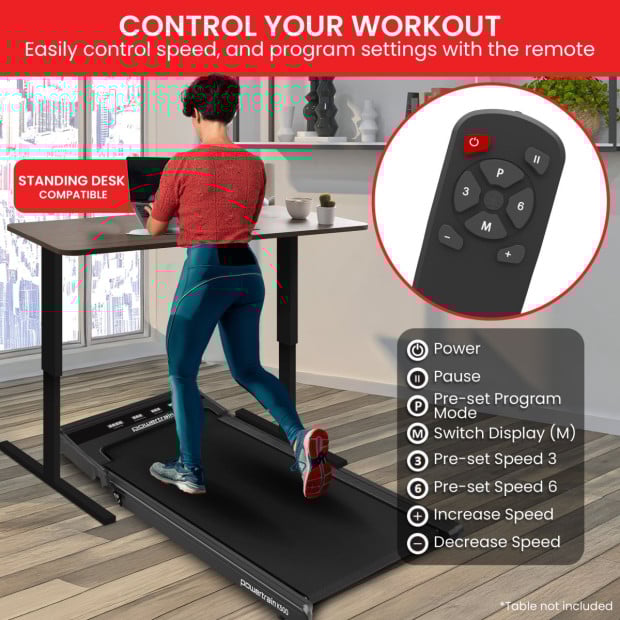 Powertrain K500 2-in-1 Foldable Walking Pad Treadmill with Remote Control Image 9