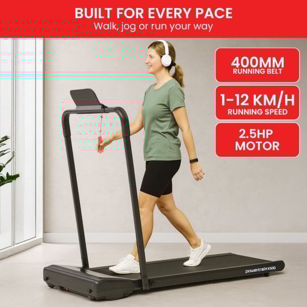Powertrain K500 2-in-1 Foldable Walking Pad Treadmill with Remote Control Image 10