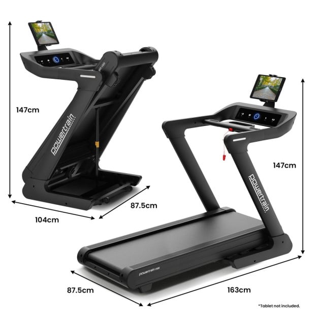Powertrain V500 3HP Foldable Treadmill with Automatic Incline & Bluetooth Image 4