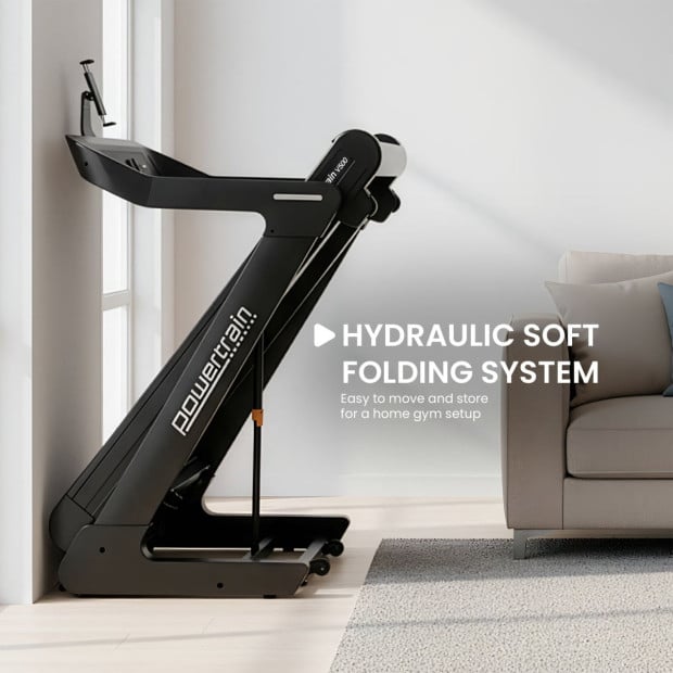 Powertrain V500 3HP Foldable Treadmill with Automatic Incline & Bluetooth Image 9