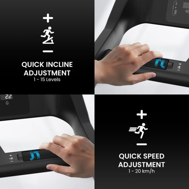 Powertrain V500 3HP Foldable Treadmill with Automatic Incline & Bluetooth Image 15