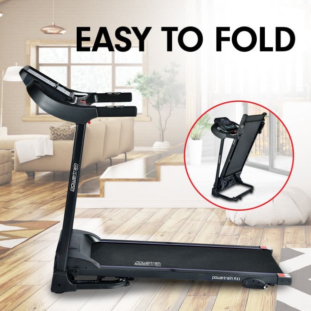 Powertrain MX1 Foldable Home Treadmill for Cardio Jogging Fitness Image 8