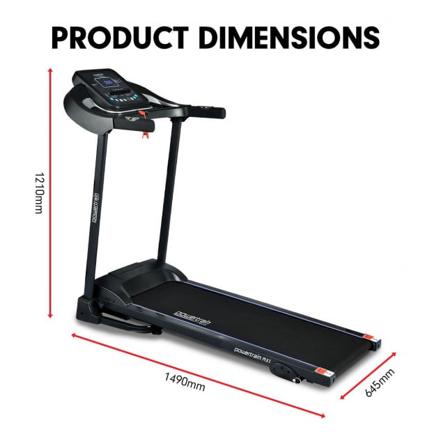 Powertrain MX1 Foldable Home Treadmill for Cardio Jogging Fitness Image 9