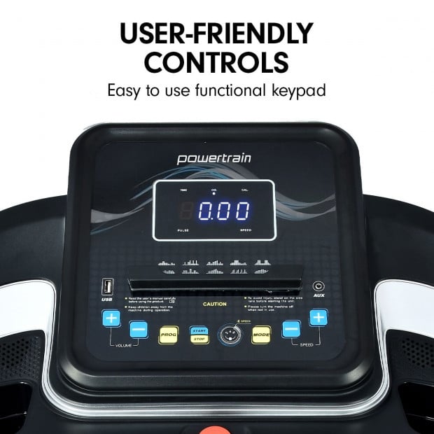 Powertrain MX1 Foldable Home Treadmill for Cardio Jogging Fitness Image 5