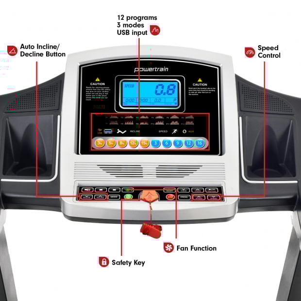 Powertrain MX2 Foldable Home Treadmill Auto Incline Cardio Running Image 4