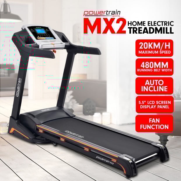 Powertrain MX2 Foldable Home Treadmill Auto Incline Cardio Running Image 3