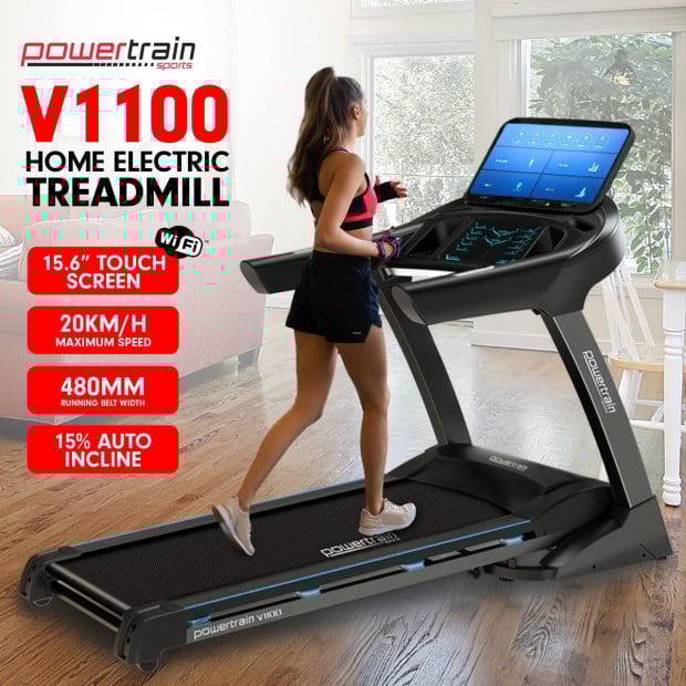 Powertrain V1100 Treadmill with Wifi Touch Screen & Incline Image 18