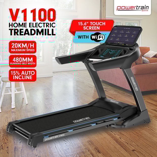 Powertrain V1100 Treadmill with Wifi Touch Screen & Incline Image 17