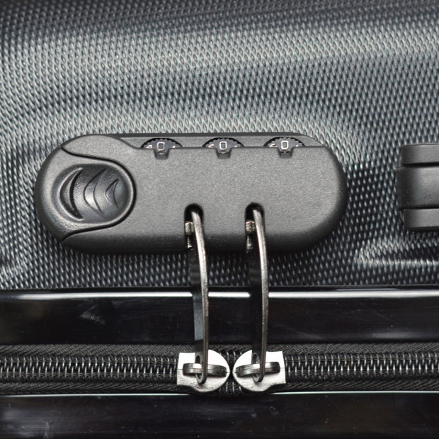 20in Cabin Luggage Suitcase Code Lock Hard Shell Black Image 4