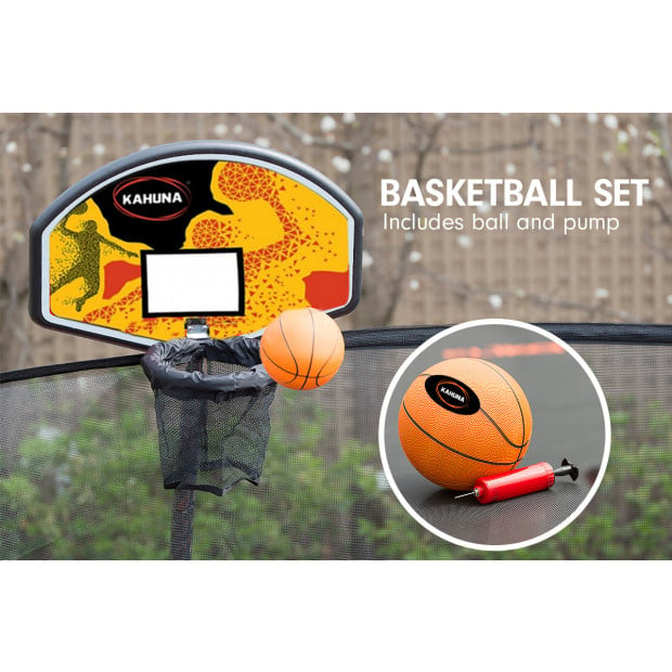 Kahuna Pro 12 ft Trampoline with Emoji Mat Reversible Pad Basketball Set Image 7