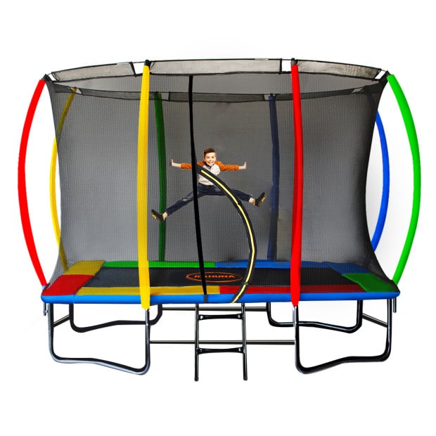 Kahuna 8 ft x 11 ft Rectangular Trampoline Rainbow Outdoor Image 3