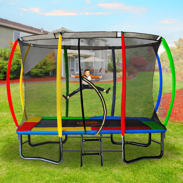 Kahuna 8 ft x 11 ft Rectangular Trampoline Rainbow Outdoor Image 6