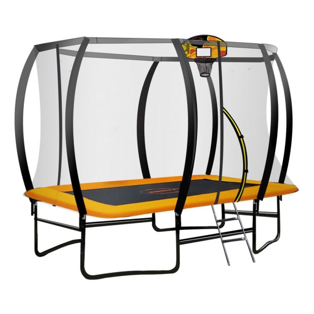 Kahuna Outdoor Rectangular Trampoline 8 ft x 11 ft - Orange
