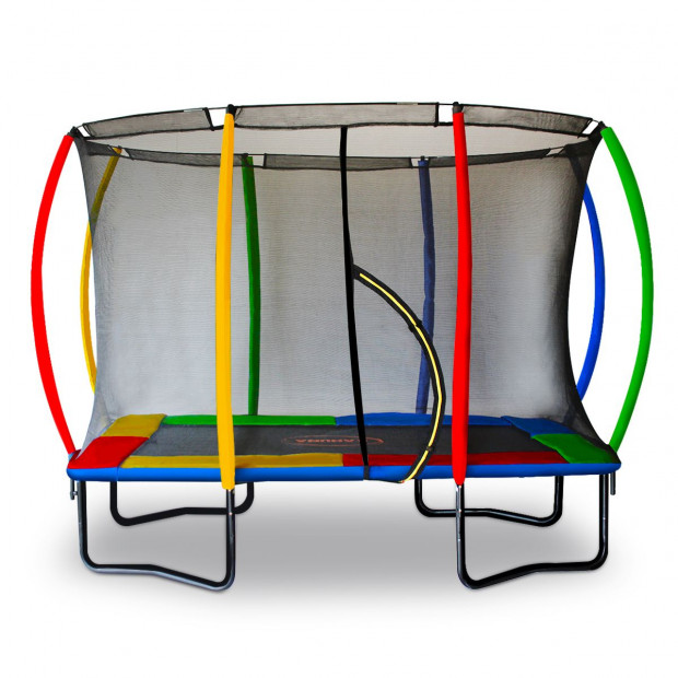 Kahuna Outdoor Rectangular Trampoline 6 ft x 9 ft with Rainbow Safety