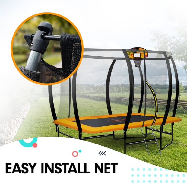 Kahuna 6 ft x 9 ft Rectangular Outdoor Trampoline - Orange Image 10