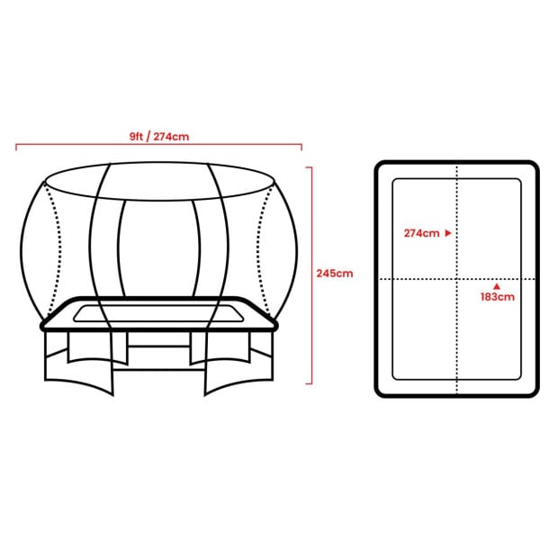 Kahuna 6 ft x 9 ft Rectangular Outdoor Trampoline - Orange Image 11