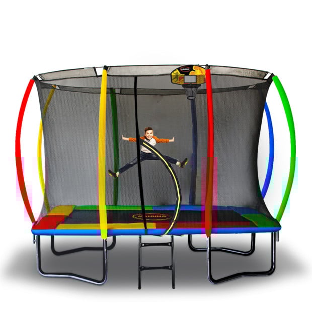 Kahuna Trampoline 8 ft x 11 ft Outdoor Rectangular Rainbow Image 10