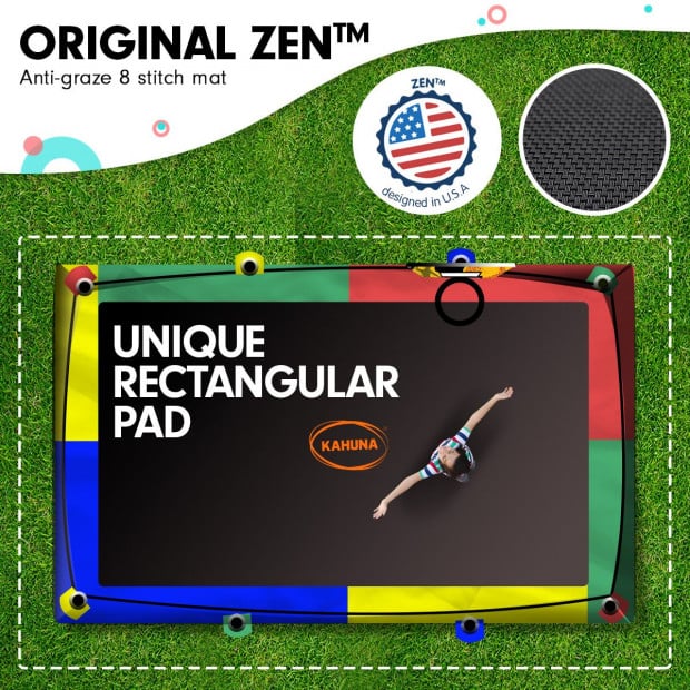 Kahuna Trampoline 8 ft x 11 ft Outdoor Rectangular Rainbow Image 4