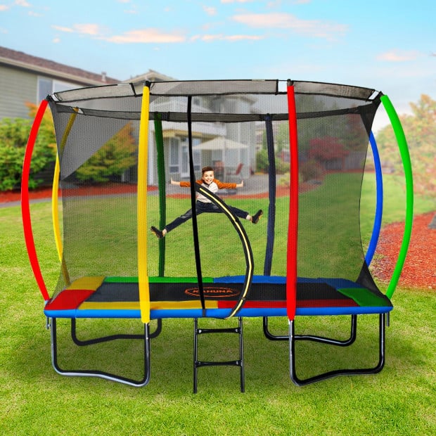 Kahuna Trampoline 8 ft x 11 ft Outdoor Rectangular Rainbow Image 5