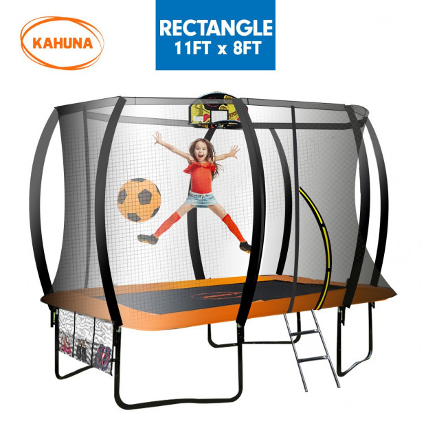Kahuna Trampoline 8 ft x 11 ft Rectangular Outdoor - Orange