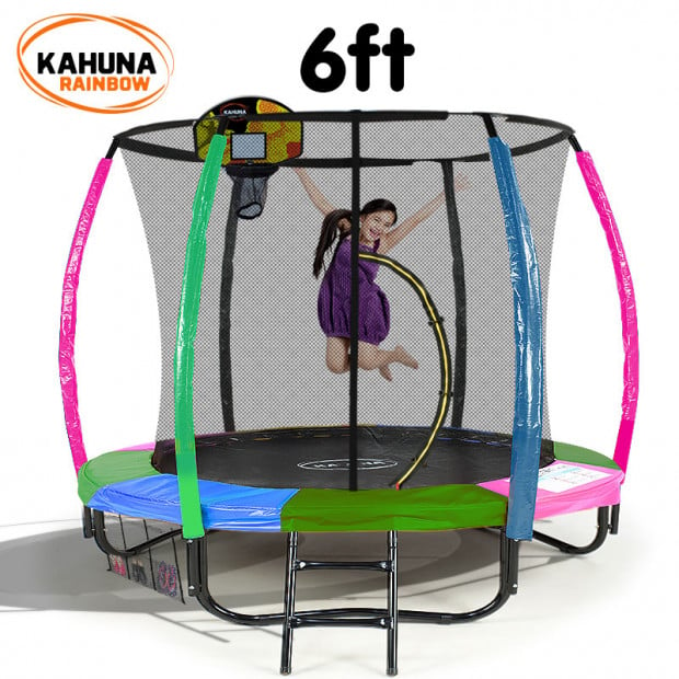 Classic Kahuna 6 ft Trampoline with Rainbow Safety Pad Image 5