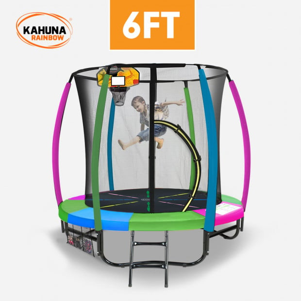 Classic Kahuna 6 ft Trampoline with Rainbow Safety Pad