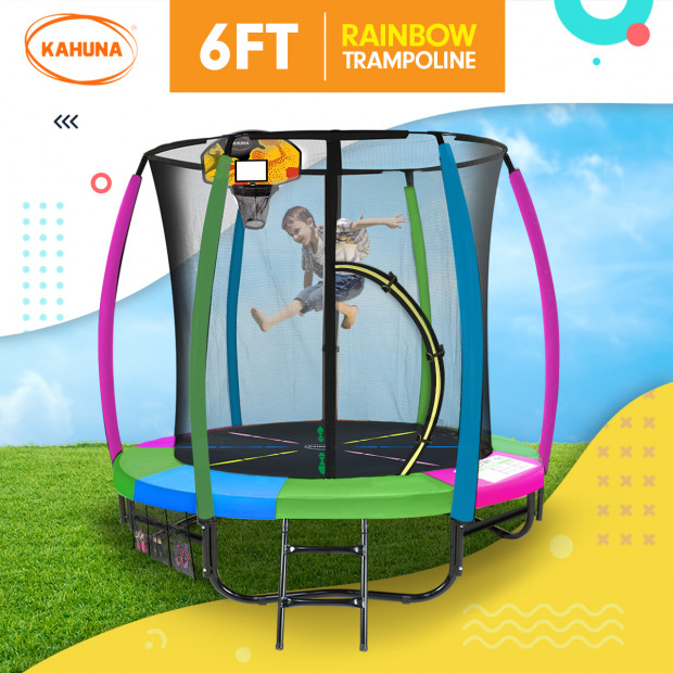 Classic Kahuna 6 ft Trampoline with Rainbow Safety Pad Image 2