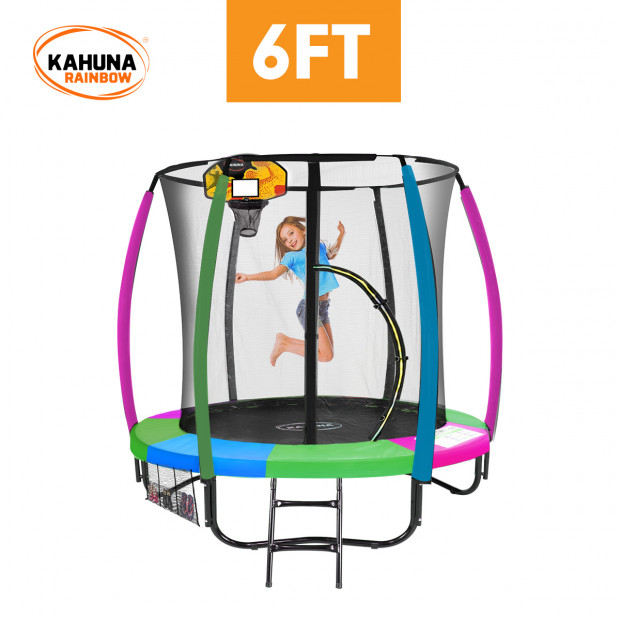 Kahuna 6 ft Trampoline with Rainbow Safety Pad