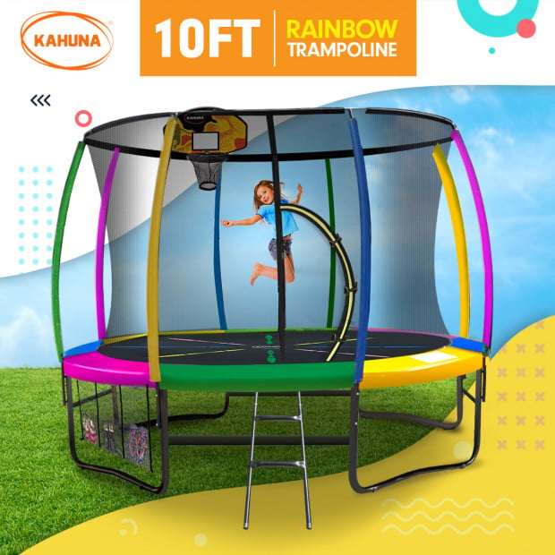 Kahuna 10 ft Trampoline with Rainbow Safety Pad Image 2