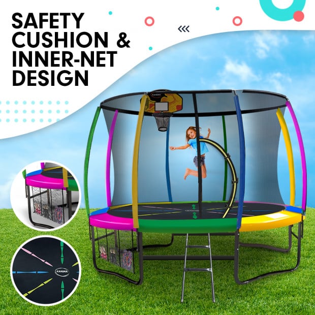 Kahuna 10 ft Trampoline with Rainbow Safety Pad Image 3