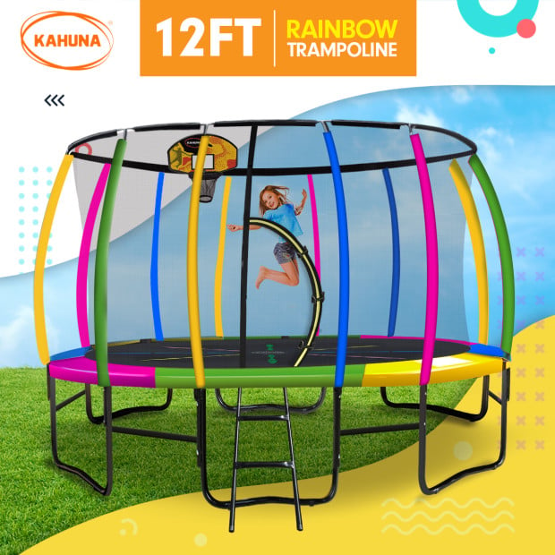 Kahuna 12 ft Trampoline with Rainbow Safety Pad Image 14