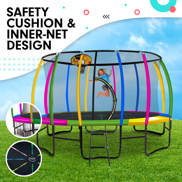 Kahuna 14ft Trampoline with Rainbow Safety Pad Image 3