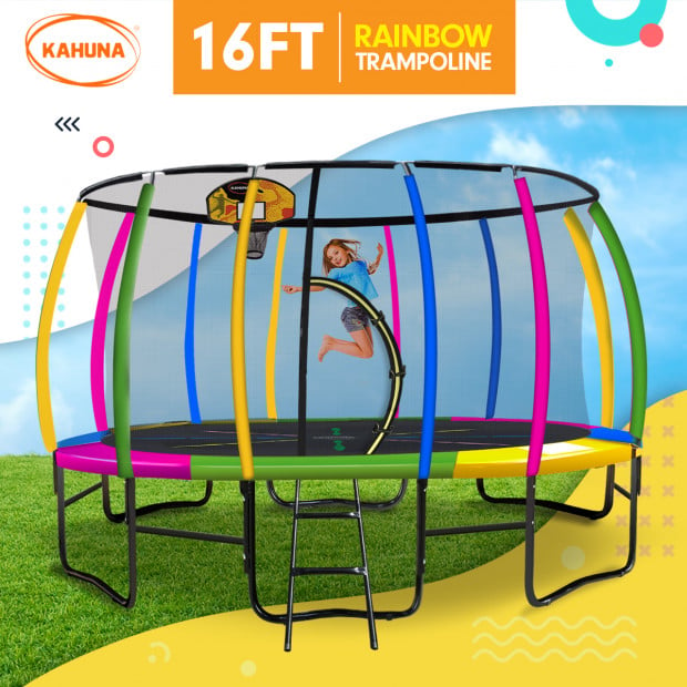Kahuna 16 ft Trampoline with Rainbow Safety Pad Image 2
