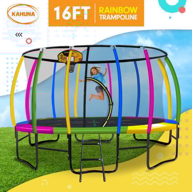 Kahuna 16 ft Trampoline with Rainbow Safety Pad Image 2