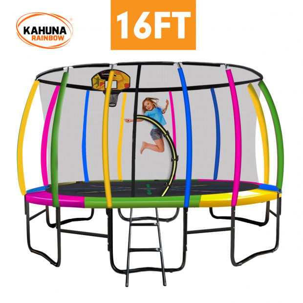 Kahuna 16 ft Trampoline with Rainbow Safety Pad