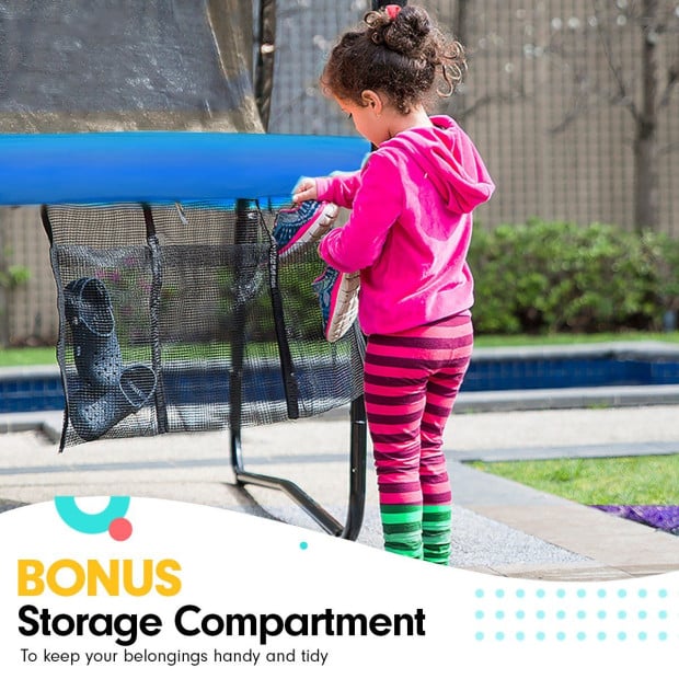 Kahuna Pro 8 ft Trampoline with Emoji Mat Reversible Pad Basketball Set Image 9