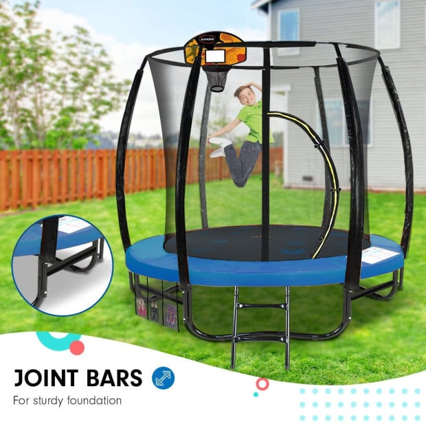 Kahuna Pro 8 ft Trampoline with Emoji Mat Reversible Pad Basketball Set Image 8