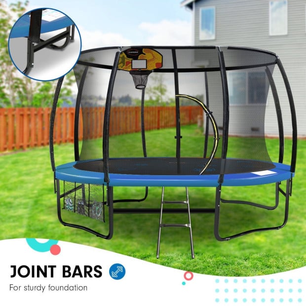Kahuna Pro 12 ft Trampoline with Emoji Mat Reversible Pad Basketball Set Image 11