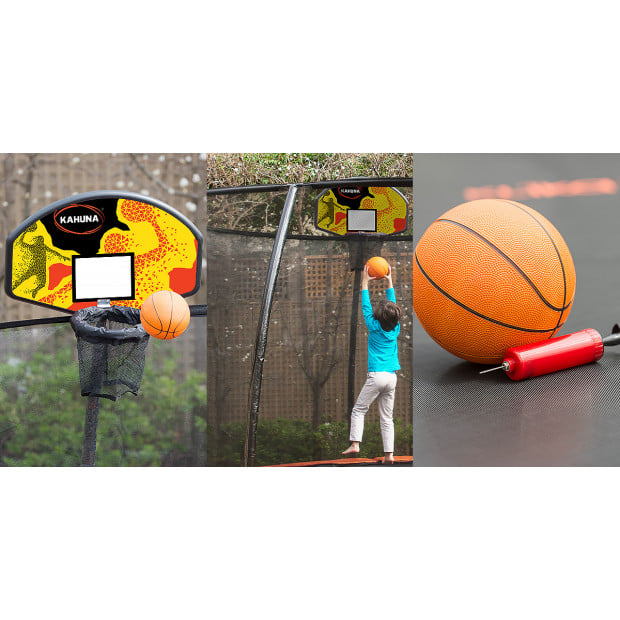 Kahuna Pro 14 ft Trampoline with Emoji Mat Reversible Pad Basketball Set Image 7