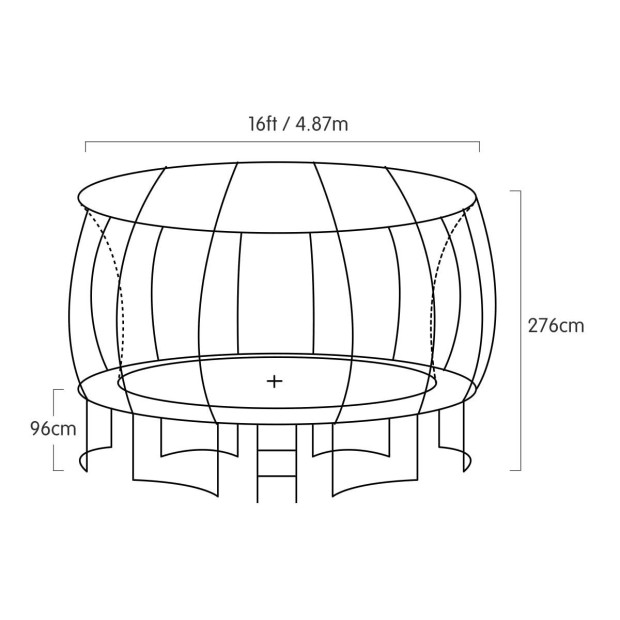 Kahuna Pro 16 ft Trampoline with Emoji Mat Reversible Pad Basketball Set Image 6