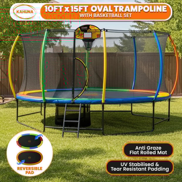 Kahuna 10 ft x15 ft Oval Outdoor Trampoline with Reversible Pad Image 17