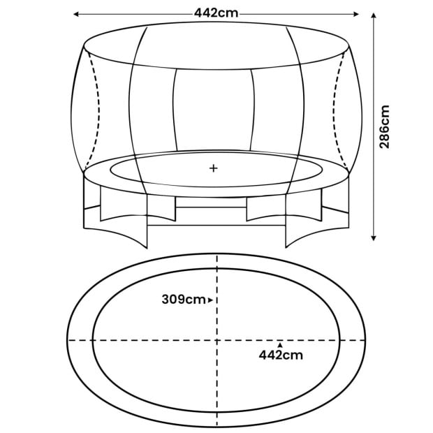 Kahuna Jumbo 10x15ft Trampoline Reversible Pad with L.E.D Basketball Set Image 4