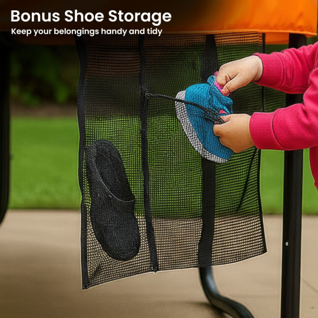 Kahuna 10 ft x 15 ft Oval Trampoline with Reversible Pad and Basketball Set Image 14