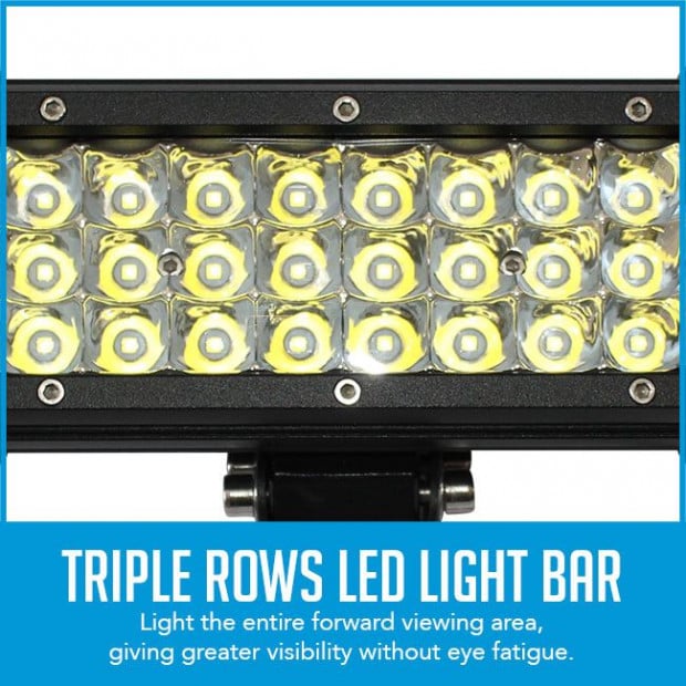 2x 7In Led Work Driving Light Bar Philips Spot Offroad 3 Rows Image 4