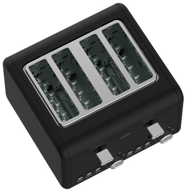 Pronti Silver Noir Collection 4 Slice Toaster with Dual Controls Image 8