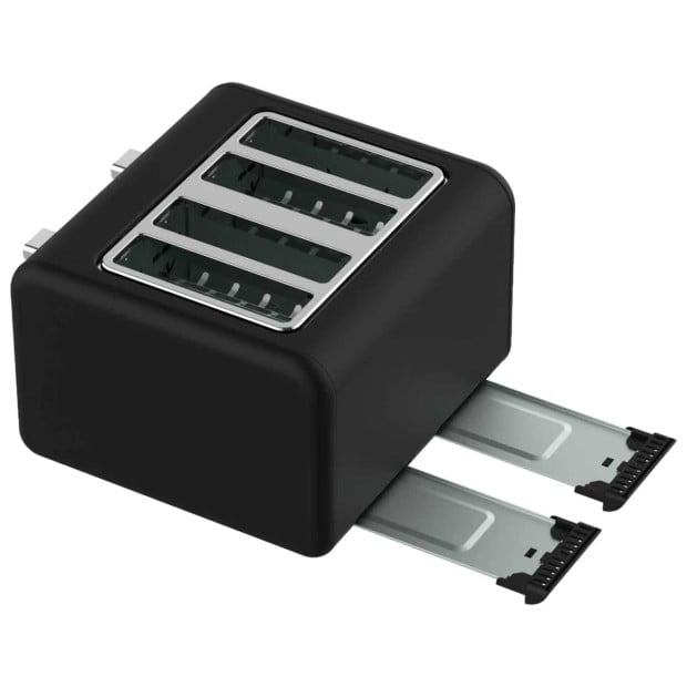 Pronti Silver Noir Collection 4 Slice Toaster with Dual Controls Image 9