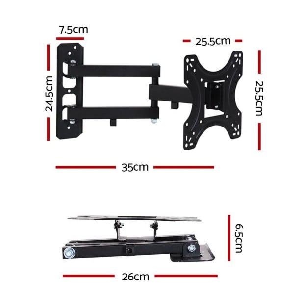 TV Wall Mount Bracket Tilt Swivel Full Motion 32 37 42in Screen Image 2
