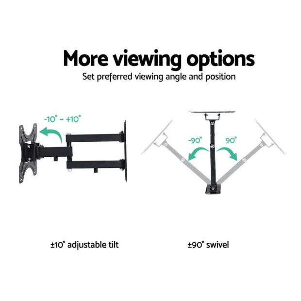 TV Wall Mount Bracket Tilt Swivel Full Motion 32 37 42in Screen Image 4